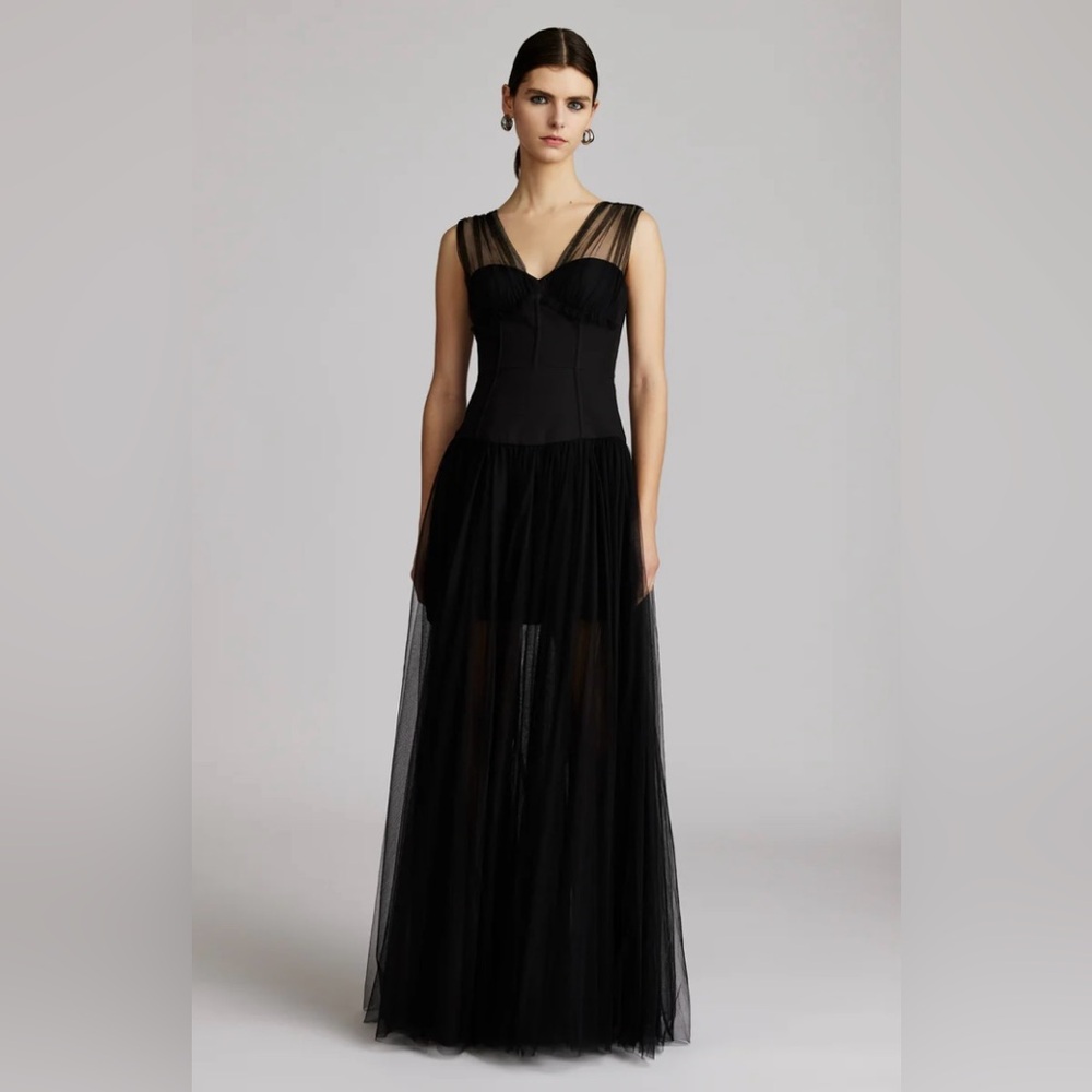 Zac Posen Black Tulle Bustier Dress